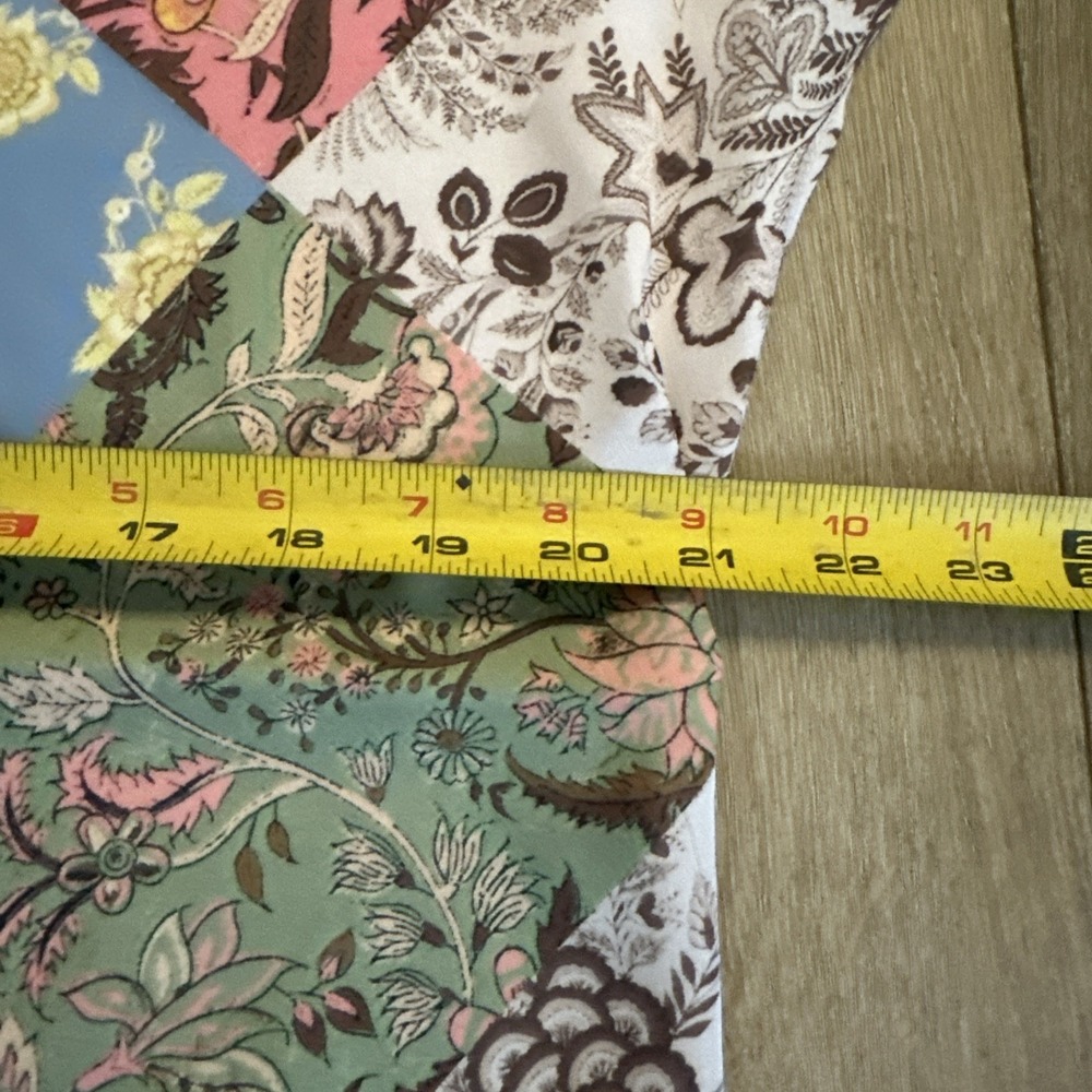 Cupcakes And Cashmere Floral Patch Work Rayon S/S Top Shirt Colorful Tropical Sm - Picture 6 of 7